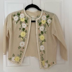 Vintage floral ribbon cardigan